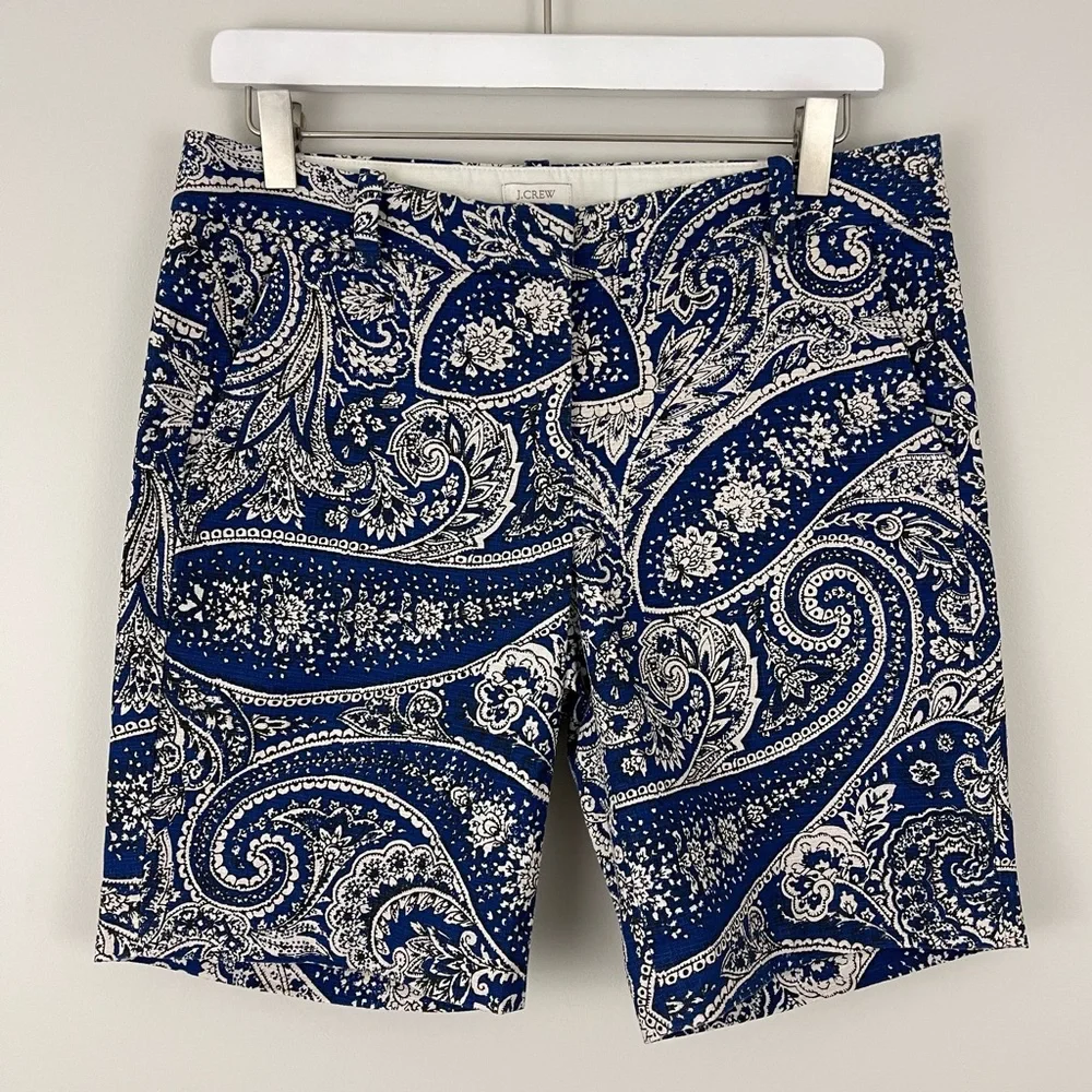 J. Crew Antique Paisley Print Cotton Shorts